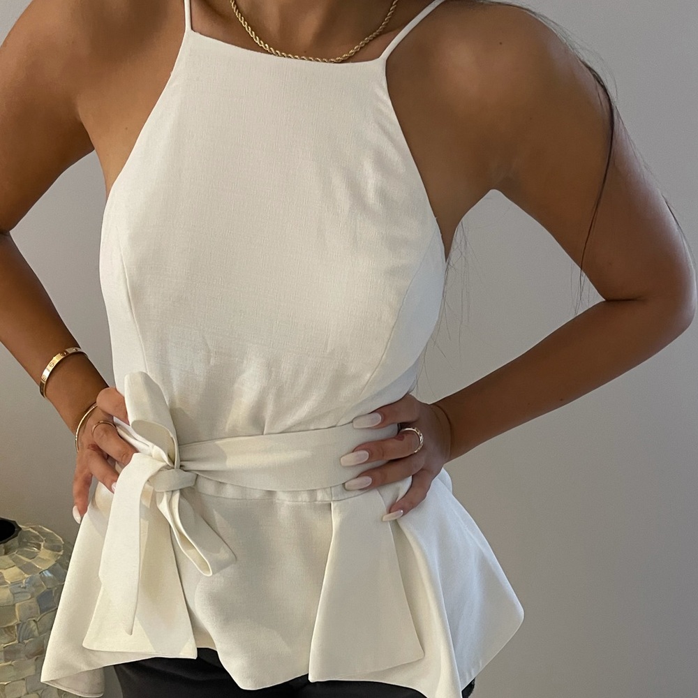 White evening top